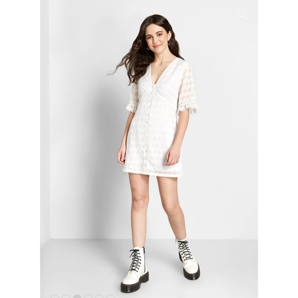 NWT ModCloth White Mini Dress - Picture 9 of 12